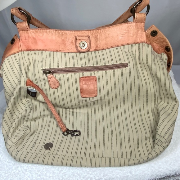 Frye Melissa Leather Beige/Peach Shoulder Bag - Picture 6 of 16
